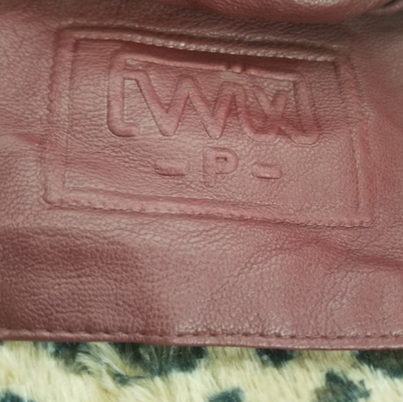 Burgundy ponto sul Twix Faux Leather hooded Jacket coat leopard fur inner Small - Picture 4 of 7